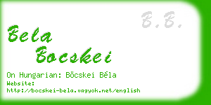 bela bocskei business card